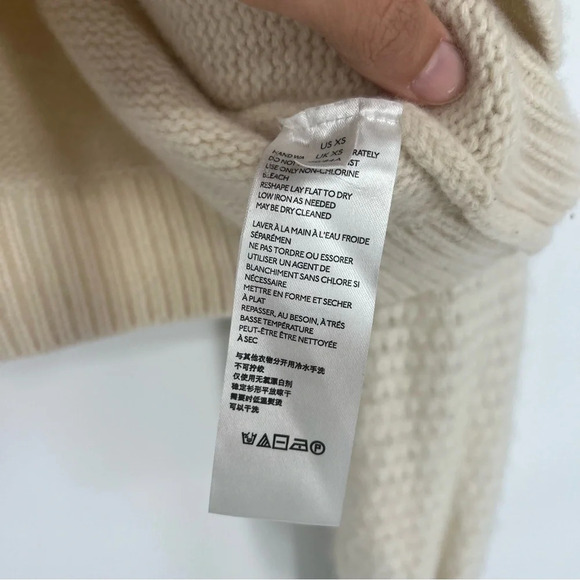 Anthropologie Cream Wool Alpaca Blend Knit Bohemian Balloon Sleeve Sweater XS - Picture 5 of 7